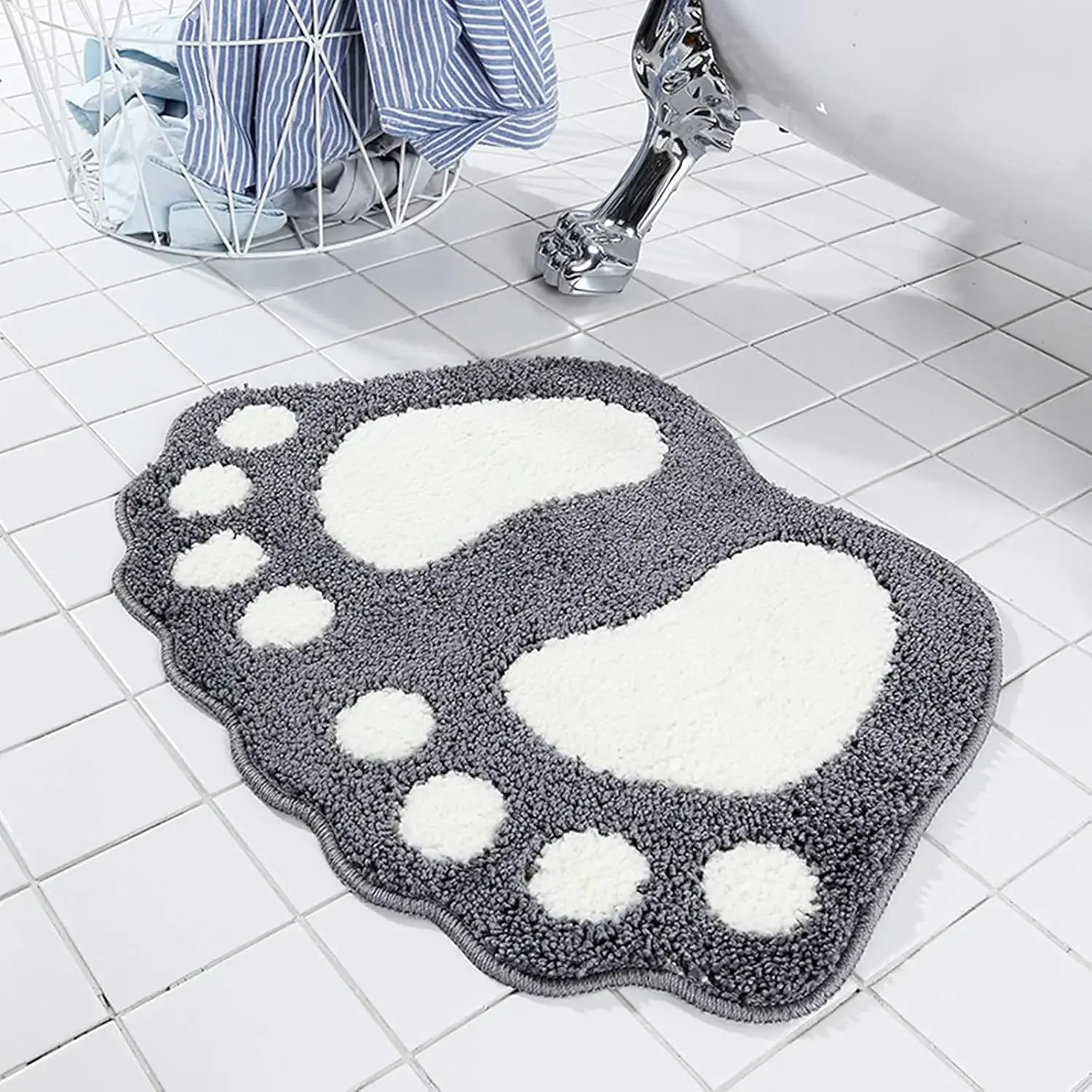 1pc tapis de salle de bain tapis antidérapants absorbant l'eau utilisé dans la salle de bain, la douche, la pièce. Tapis de bain doux et sûr pour les pieds, 40x60cm, lavable en machine
