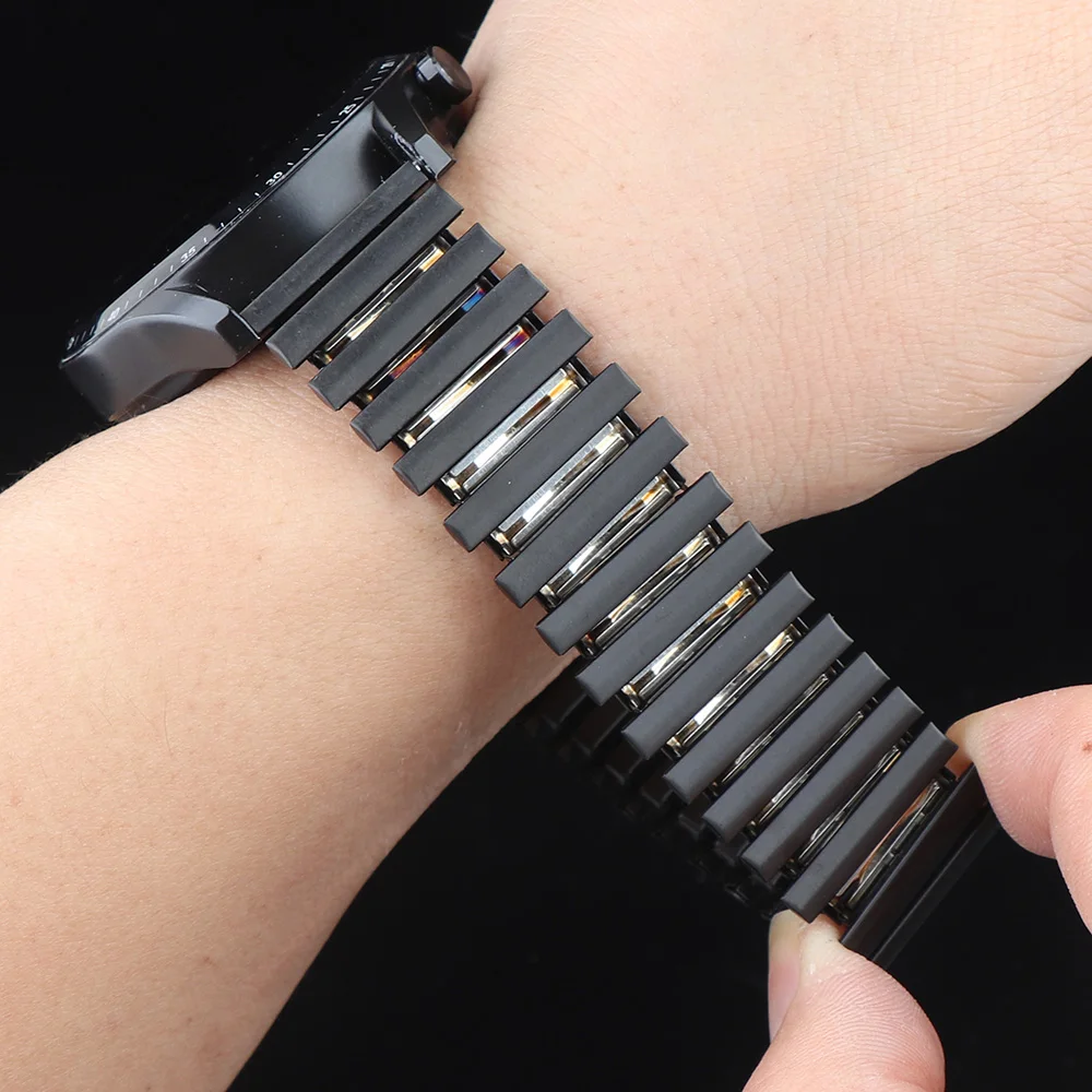 22 mm elastisches Metallarmband für Huawei Watch 5/4/3GT5/4/3/2 Armband Samsung Galaxy Watch 8 8Classic 44/46 mm Ultra2/1 47 mm Armband Image