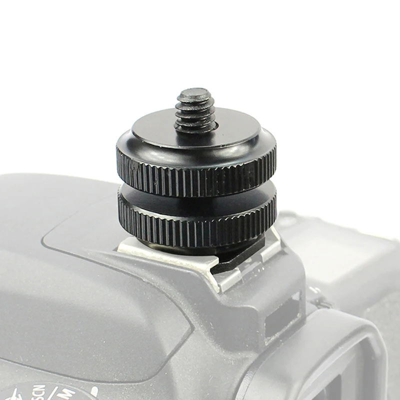 1Pc 1/4 Heißer Schuh Montieren Dual Mutter Kalten Schuh Adapter Halterung Telefon Halter Für Doppel-Schicht Kamera heißer Schuh Adapter Zubehör
