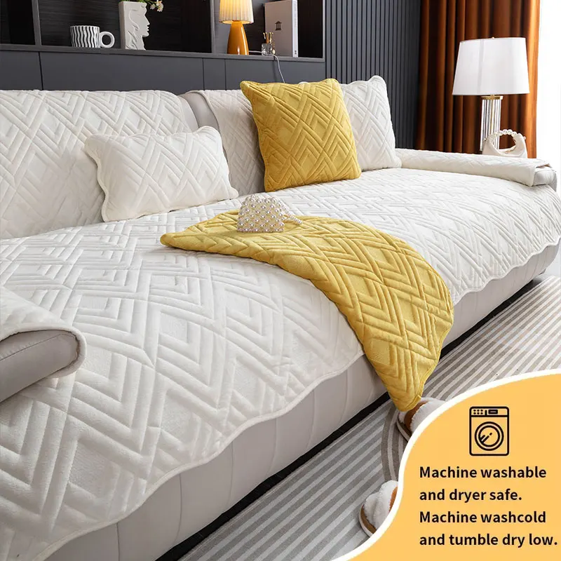 1PC-Herbst und Winter Plüsch Sofa Matte Sitzen Matte Vier Jahreszeiten Retro Kombination Sofa Abdeckung Kissen Image