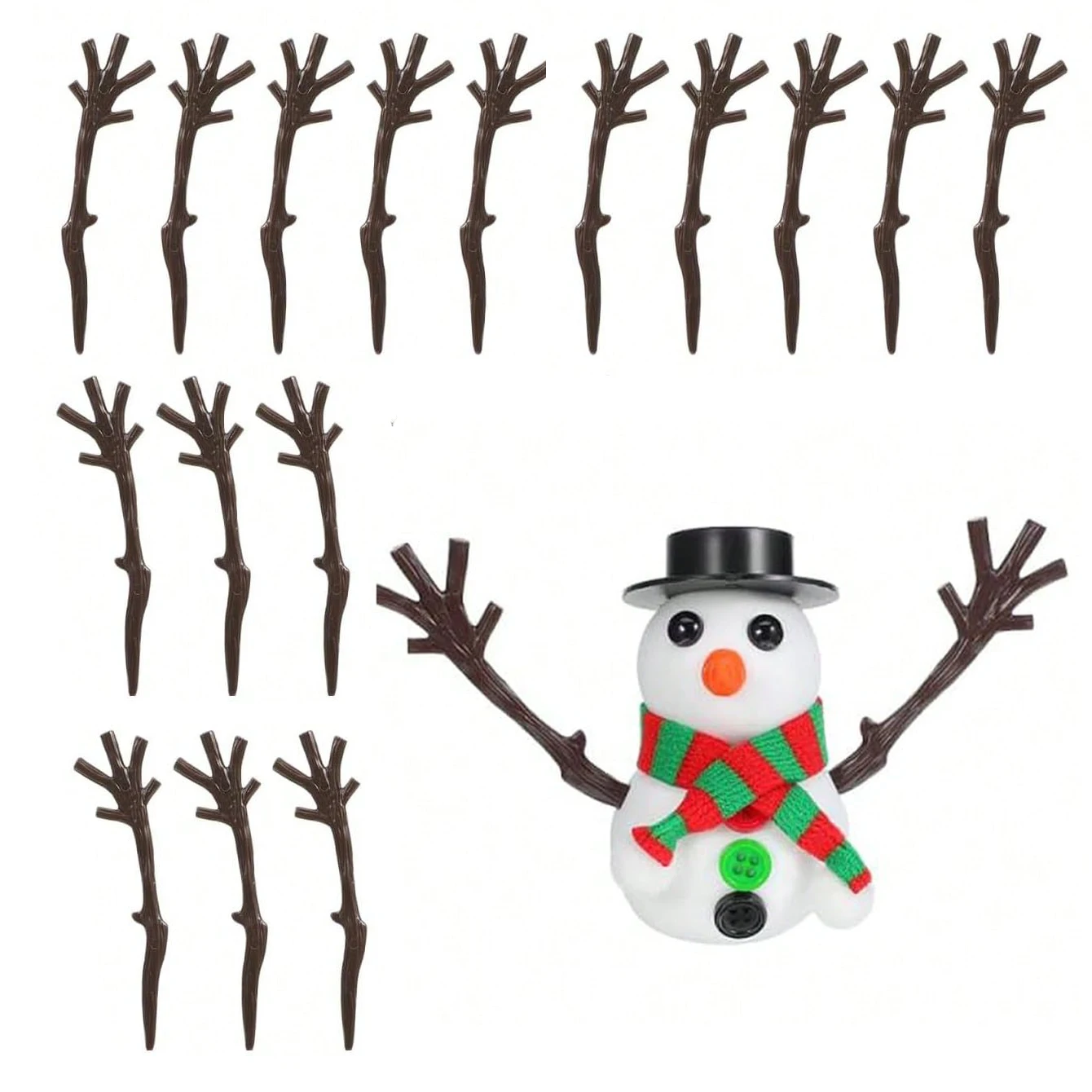 10/30PCS Mini Weihnachten Geweih Zweig Schneemann Hand Rentier Horn Dekor Für Weihnachten Baum Winter Hause Dekoration geschenk Image