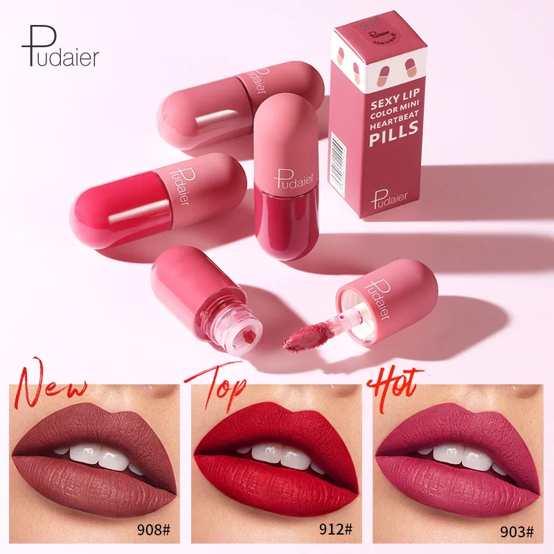 Pudaier-mini gloss labial, gloss labial, de longa duraБ, veludo, hidratante, antiaderente, suave Image