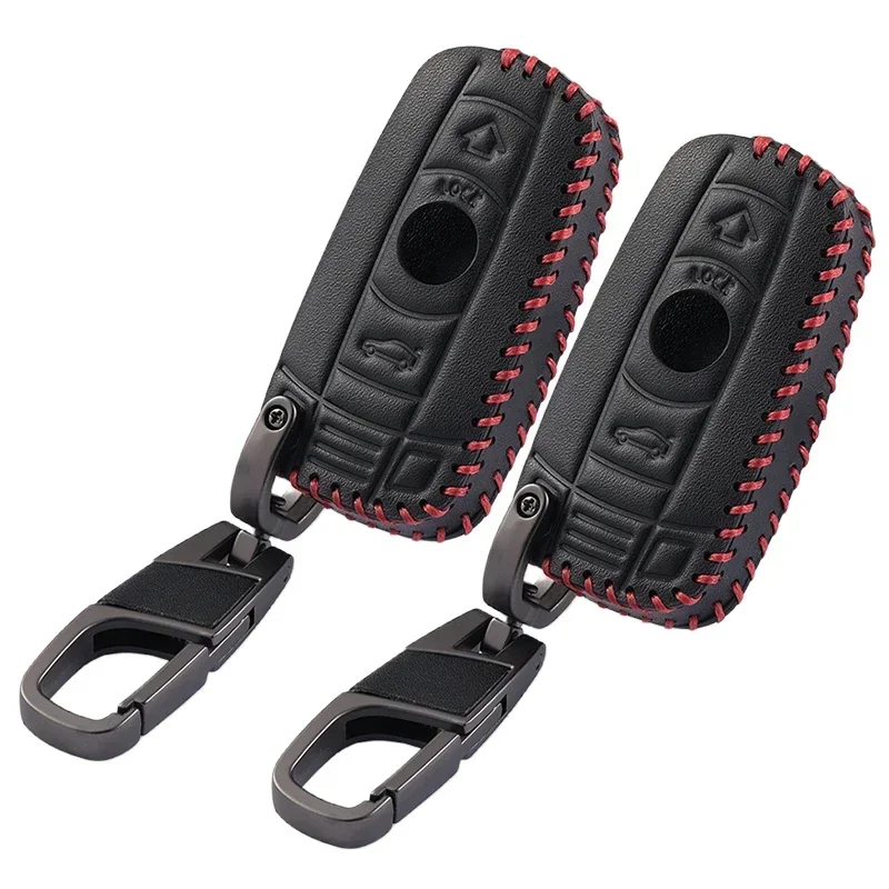 Leder Auto Fernbedienung Schlüssel Fall Abdeckung für BMW E90 E60 E70 E87 3 5 6 Serie M3 M5 X1 X5 X6 Z4 E71 E72 E88 E89 E91 E92 Zubehör Image