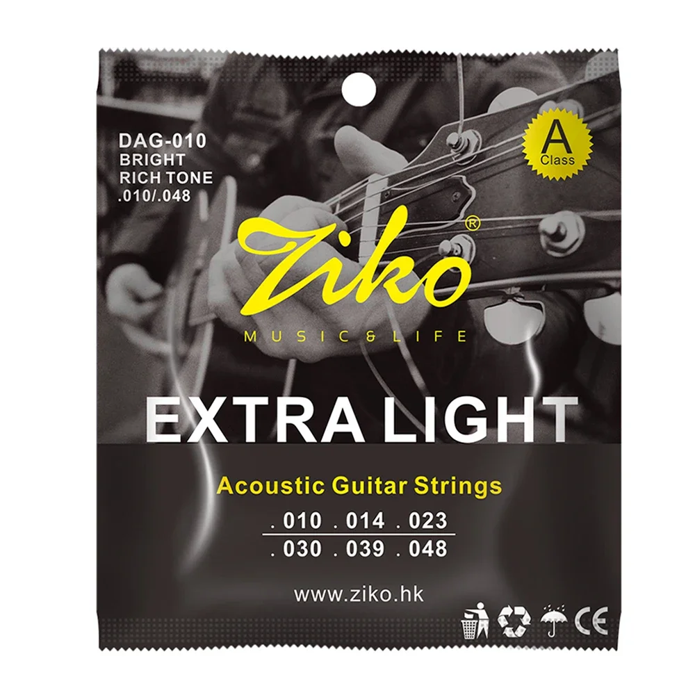 ZIKO DAG-010 Akustische Gitarre Saiten 6 Teile/satz Stahl Kern Kupfer Wunde Guitarra Saiten Akustische Gitarre Teile & Zubehör Image