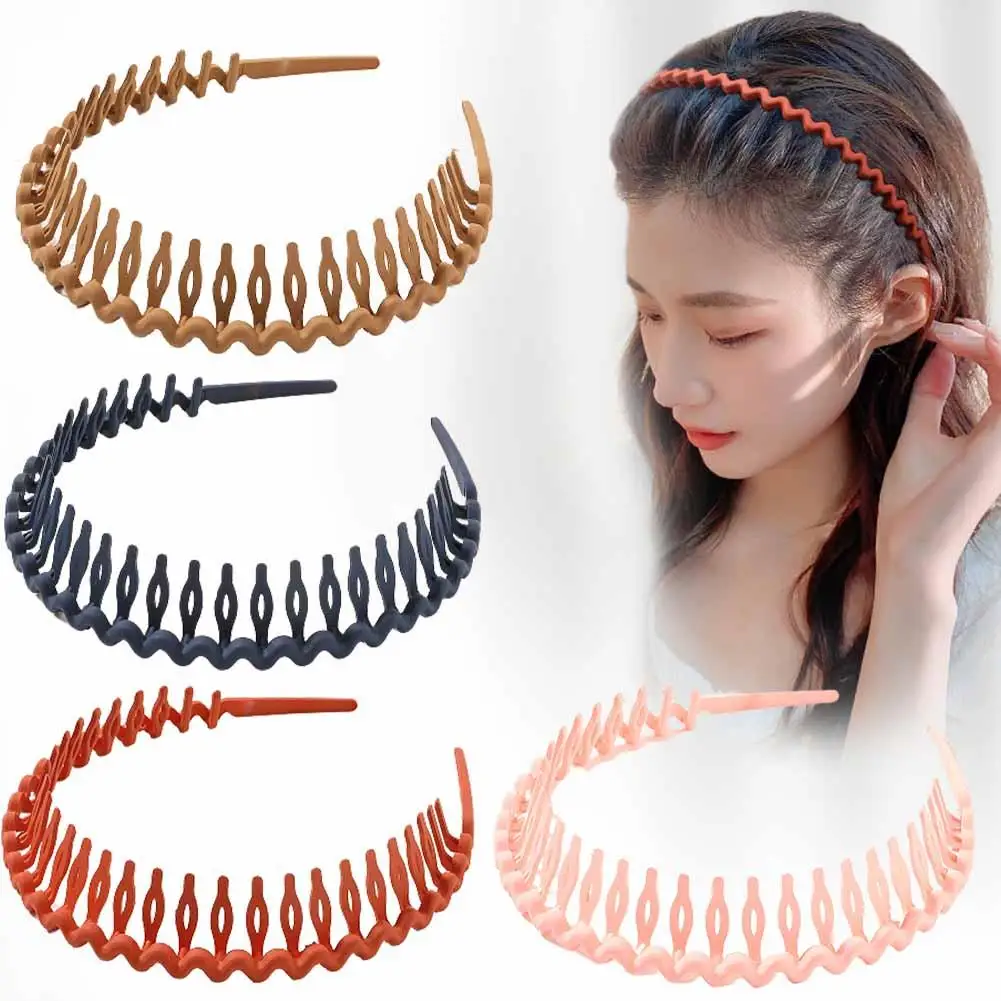 Einfache Matte Kette Welle Zahn Stirnband Gebrochenes Haar Finishing Stirnband Outdoor Haar Hoop Waschen Gesicht Kopfbedeckung Haar Zubehör Image