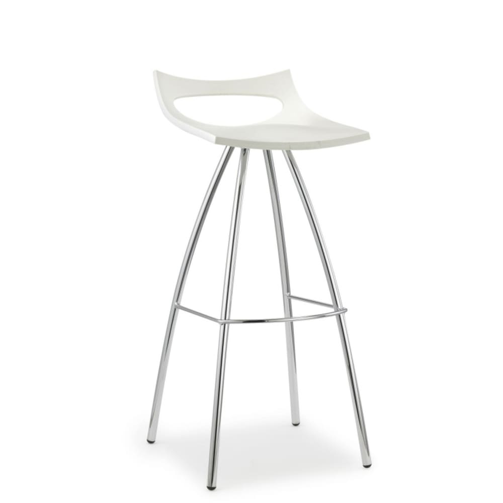 Lot de 2 tabourets design en métal blanc