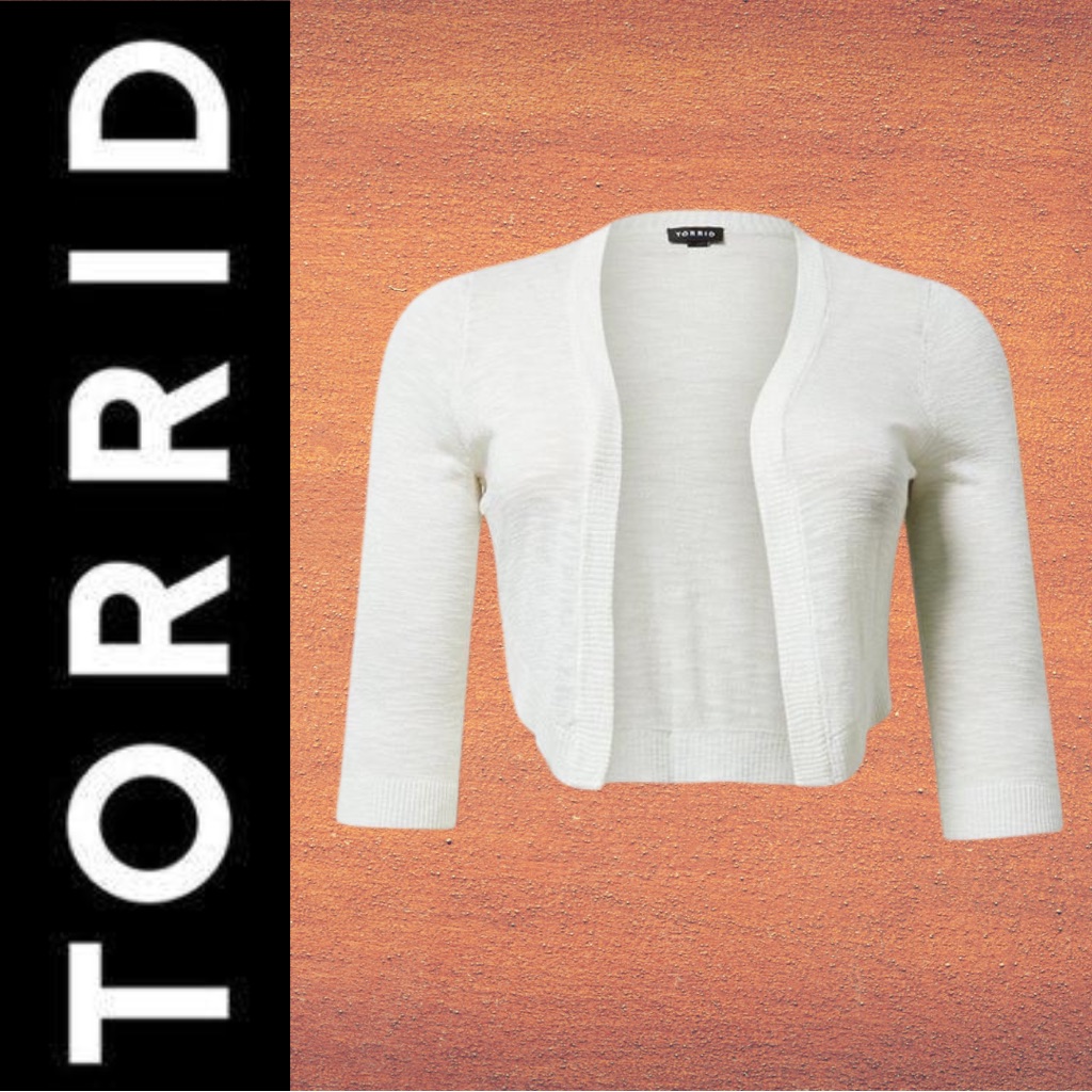 Torrid Sweaters | Torrid: Cloud Dancer 3/4 Sleeve Cropped Shrug | Color: White | Size: 5x