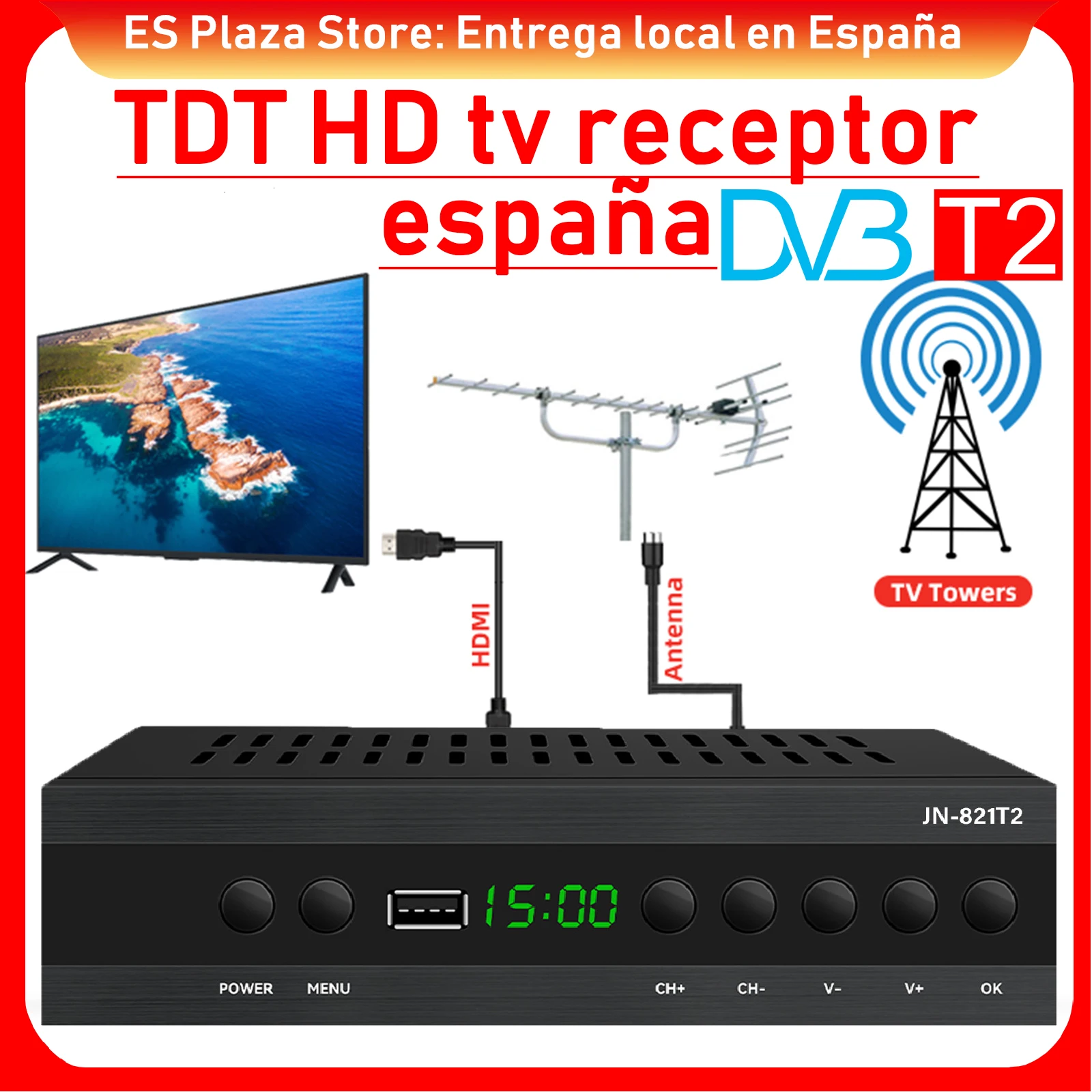 DVB T2 TDT HD récepteur TV espagne TDT HD décodeur DVB-T2 TDT HD tuner TDT HD récepteur DV décodeur