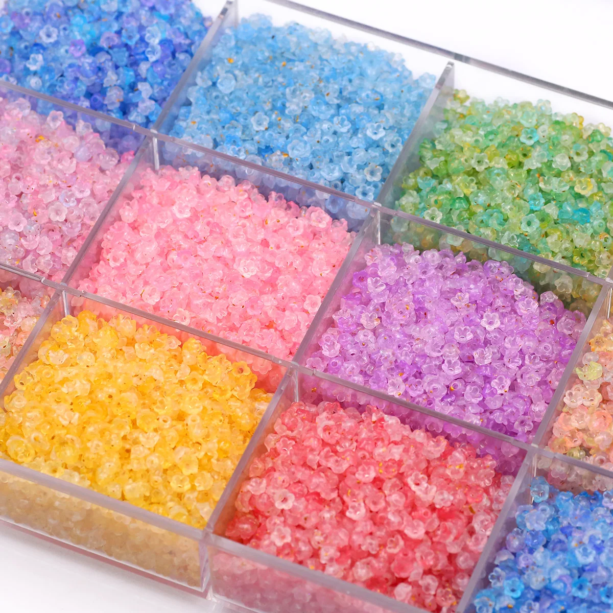 Farbverlauf Bicolor Acryl Glockenblume Perlen Glas Spacer Lose Perlen 4mm Für Schmuck Machen Armbänder Ohrringe DIY Zubehör Image