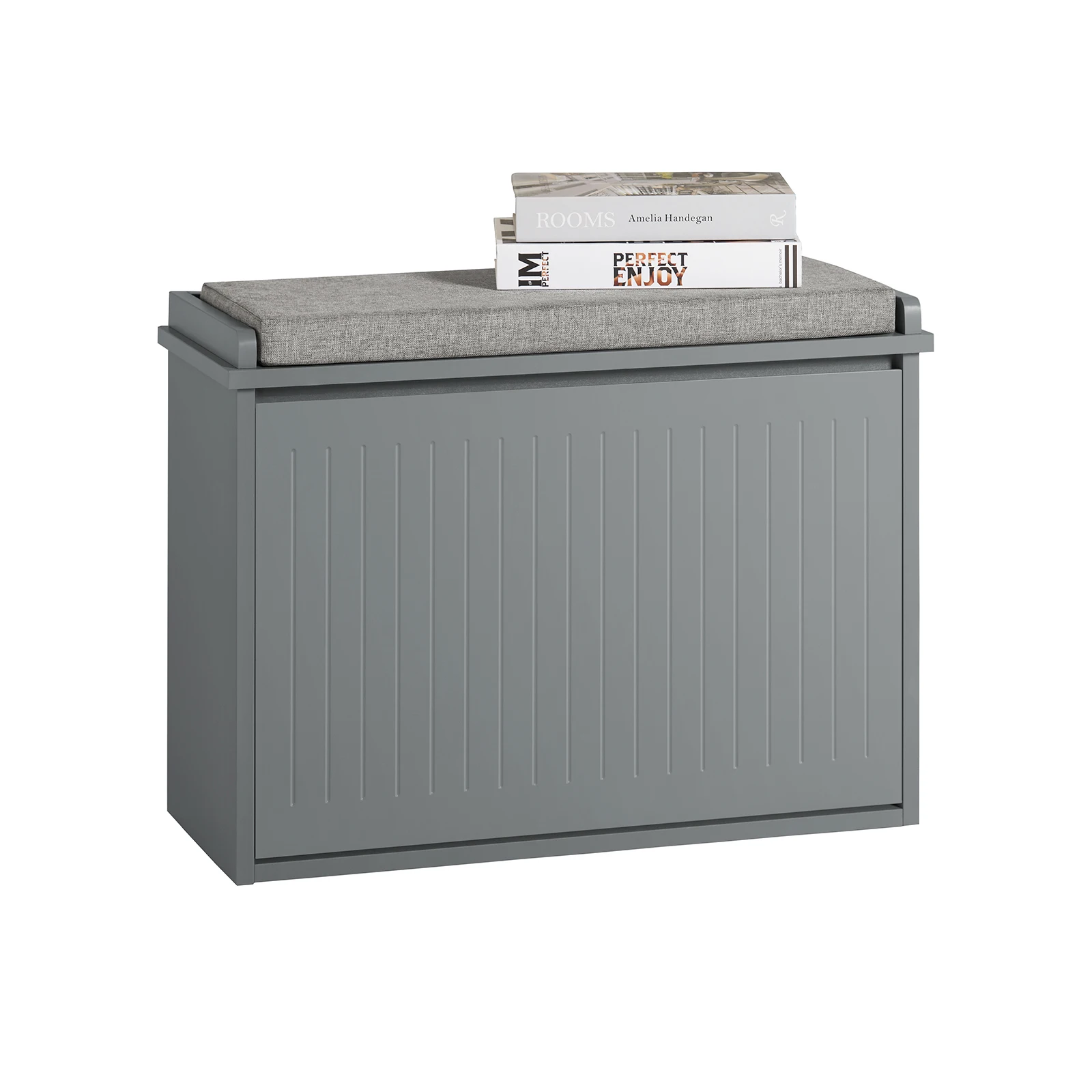 SoBuy FSR98 Schuhkipper Schuhschrank mit Klappe Schuhbank mit Sitzkissen Schuhkommode Sitzbank BHT ca. 62x46x26cm