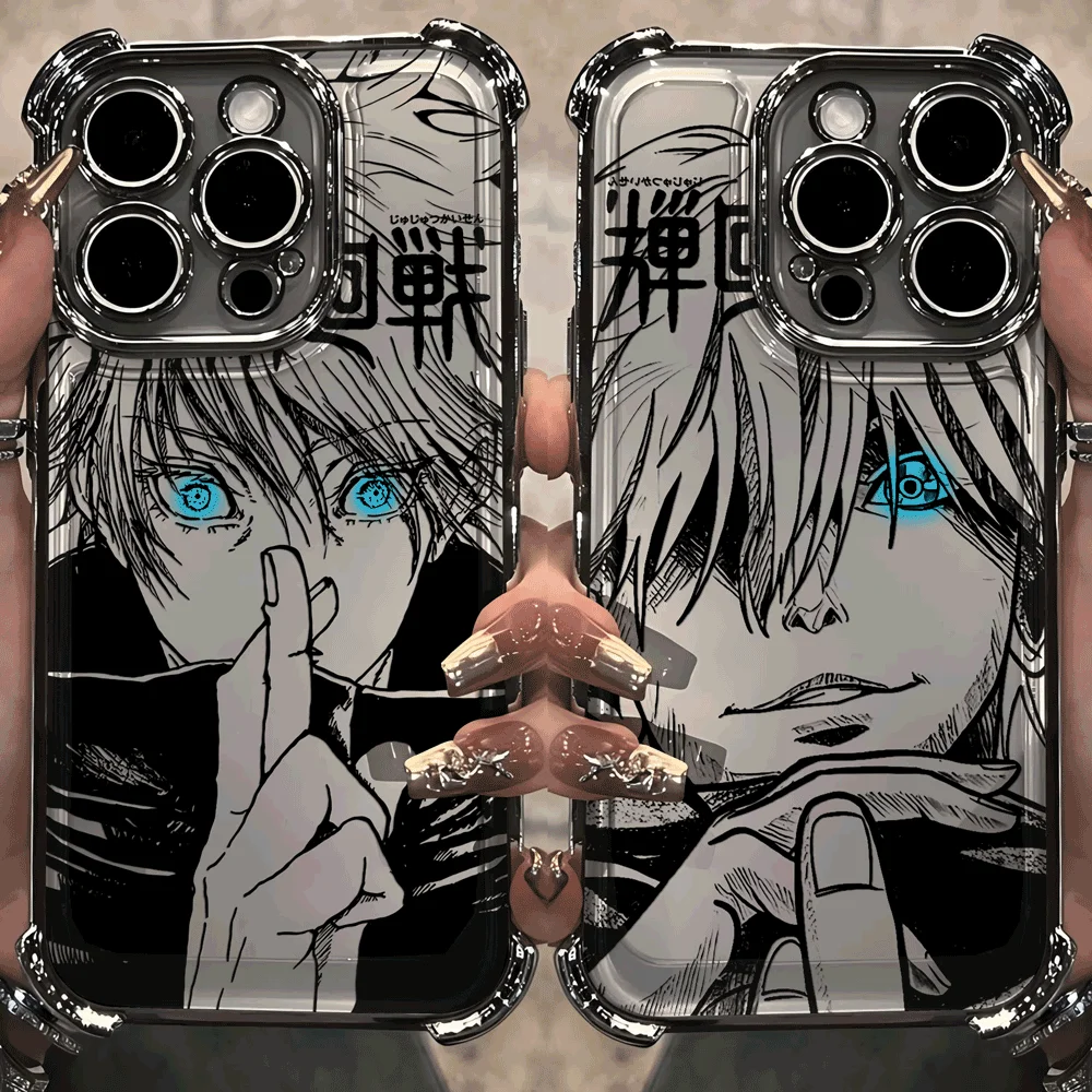 Anime Jujutsu Kaisen Handyhülle für iPhone 17 Air 16e 15 14 13 12 11 Plus Mini Pro Max X XR XS SE stoßfeste Gojo-Beschichtung Image