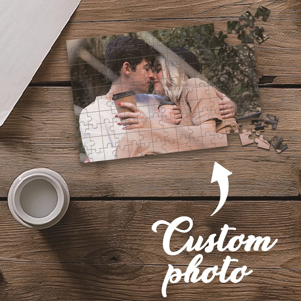 35/300/500/1000 Stück personalisiertes individuelles Fotopuzzle-Paar für Festivals, Partys, Hochzeiten, Geburtstage, Feiertage (Valentinstag-Mo Image