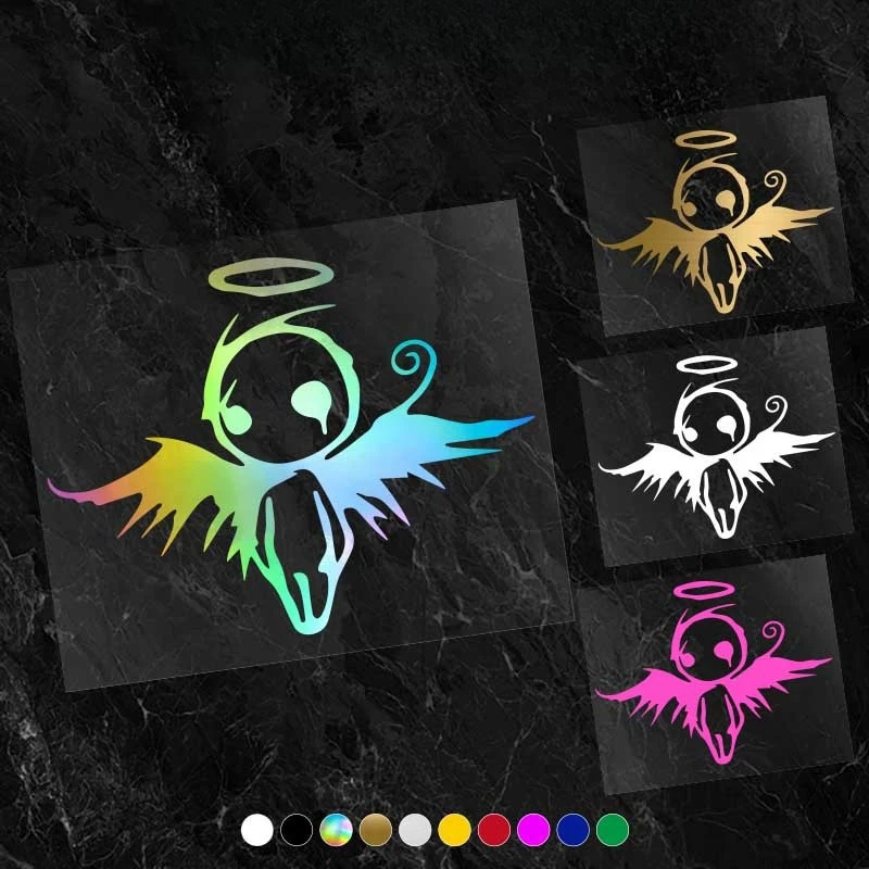 1 x niedlicher Engel – geformte reflektierende Aufkleber – verschiedene Größen/Farben für Kofferrausen, Tagebücher, Tablet-Abdeckungen, Image