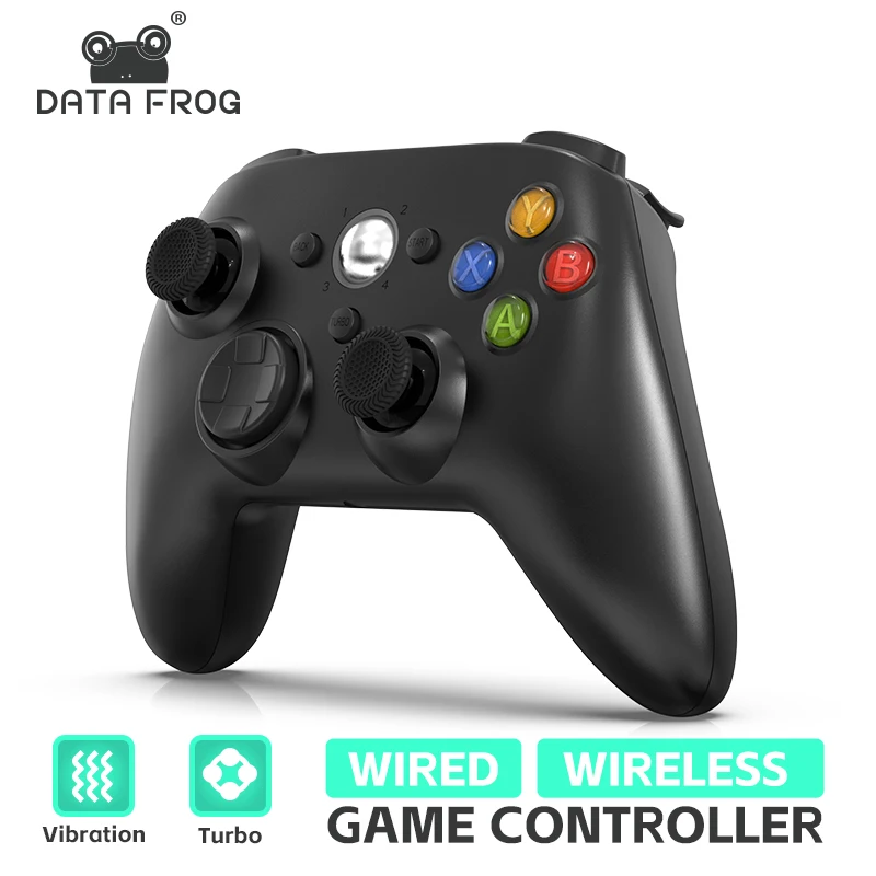 DATA FROG Wireless Controller For Xbox 360 Game Controller with Dual-Vibration Turbo Compatible with Xbox 360/360 Slim and PC Wi