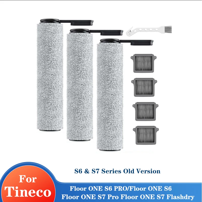 Per Tineco Floor One S6 Pro/S6 FW110500US S7 ProFW200300US/S7/S7 Flashdry Aspirapolvere Lavapavimenti: Spazzola a Rullo, Filtro HEPA e Ricambi