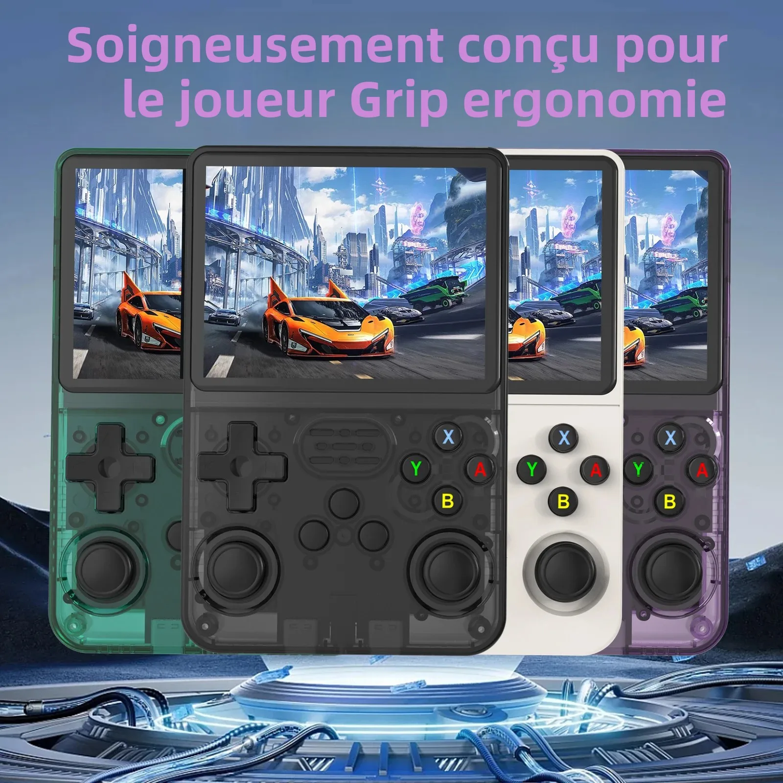 Console de jeu Portable R36S, écran IPS 3.5 pouces, 640x480, 64 go de mémoire intégrée, jeux classiques, Console de jeu Portable