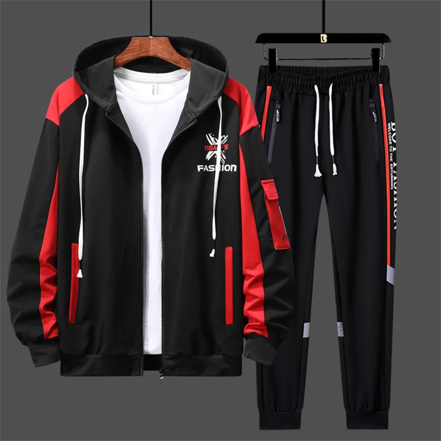 2026 neue Stil Männer Strickjacke und Hosen Casual 2-teiliges Set Sportswear Frühling und Herbst männer Kleidung Gedruckt Trainingsanzüge Hoodies Image