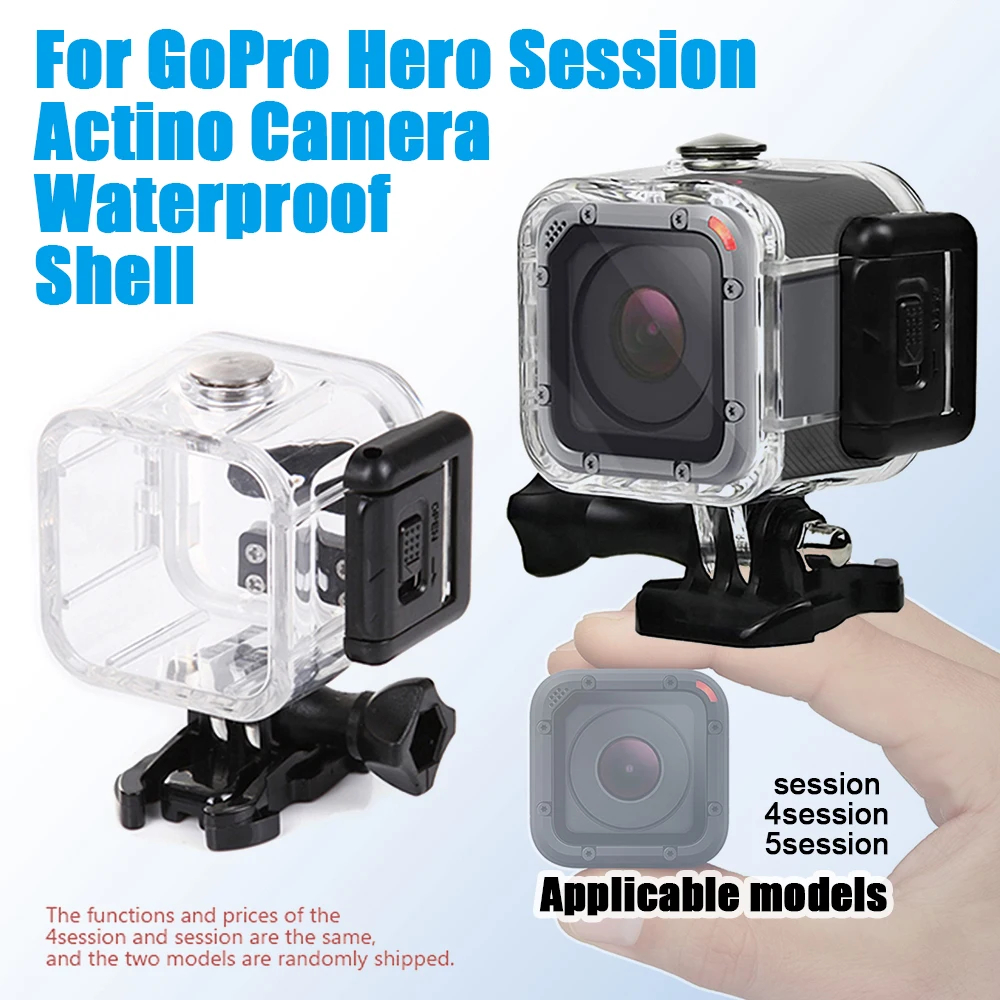 Für GoPro Actino Kamera Wasserdichte Shell Fall Schützen Rahmen Für Hero 4 5 Sitzung Unterwasser Gehäuse Box GoPro Sport Zubehör Image