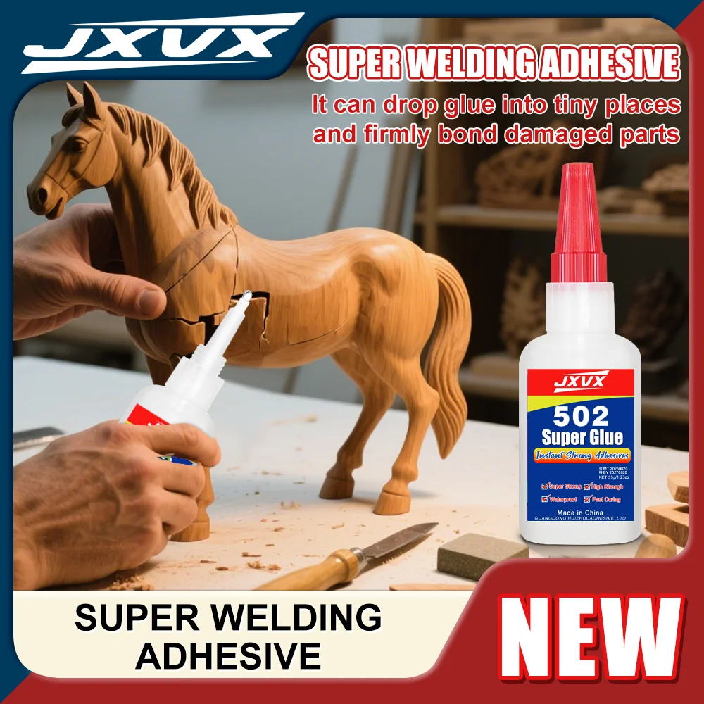 Papierwarenladen Starker Sofortkleber Superflüssig Universal Kunststoff Metall Holz 502 Cyanacrylatkleber, Neue verbesserte Formel 50 g, Erfüllt alle Anforderungen, Mehrzweck-Reparaturkleber Image