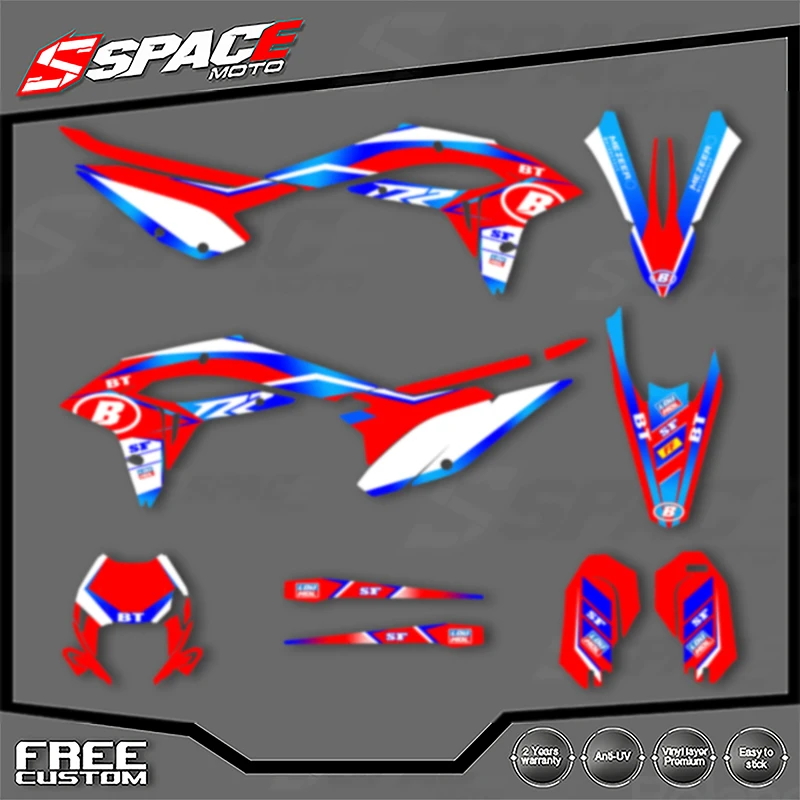 SPACE Motorrad-Grafik-Hintergrund-Aufkleber für Beta 250 300 XTRAINER 2023 2024 2025 23–25 Enduro-Aufkleber-Set Image