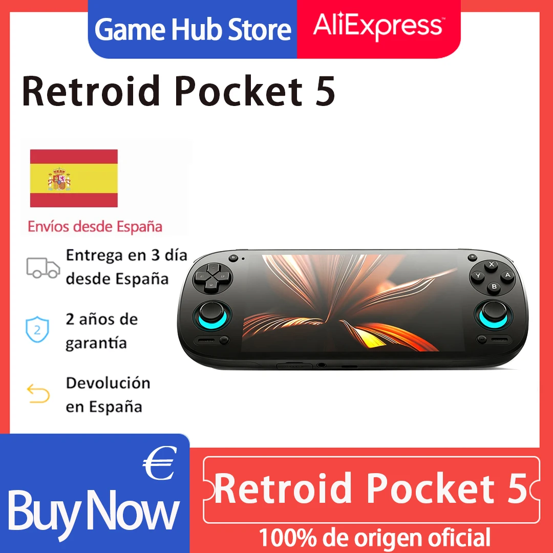 AMPOWN Retroid Pocket 5 RP5 Handheld-Game-Player 5,5 Zoll AMOLED 1080P-Bildschirm Android 13 Tragbarer Retro-Videospiel-Player SD865