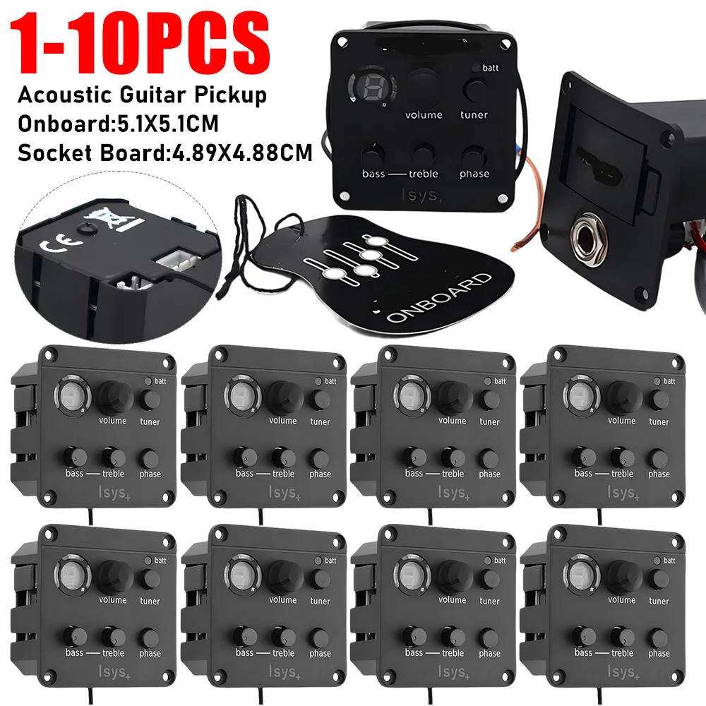 1-10PC Akustische Gitarre Pickup Piezo Pickup EQ Equalizer Klassische Akustische Gitarre EQ Tuner Onboard Preamp System für Fishman ISYS + Image