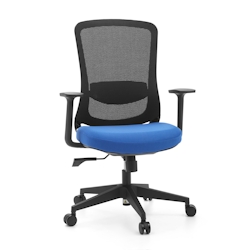 Bürostuhl / Drehstuhl SEDITO Sitz Stoff / Rücken Netzstoff schwarz / blau hjh OFFICE Image