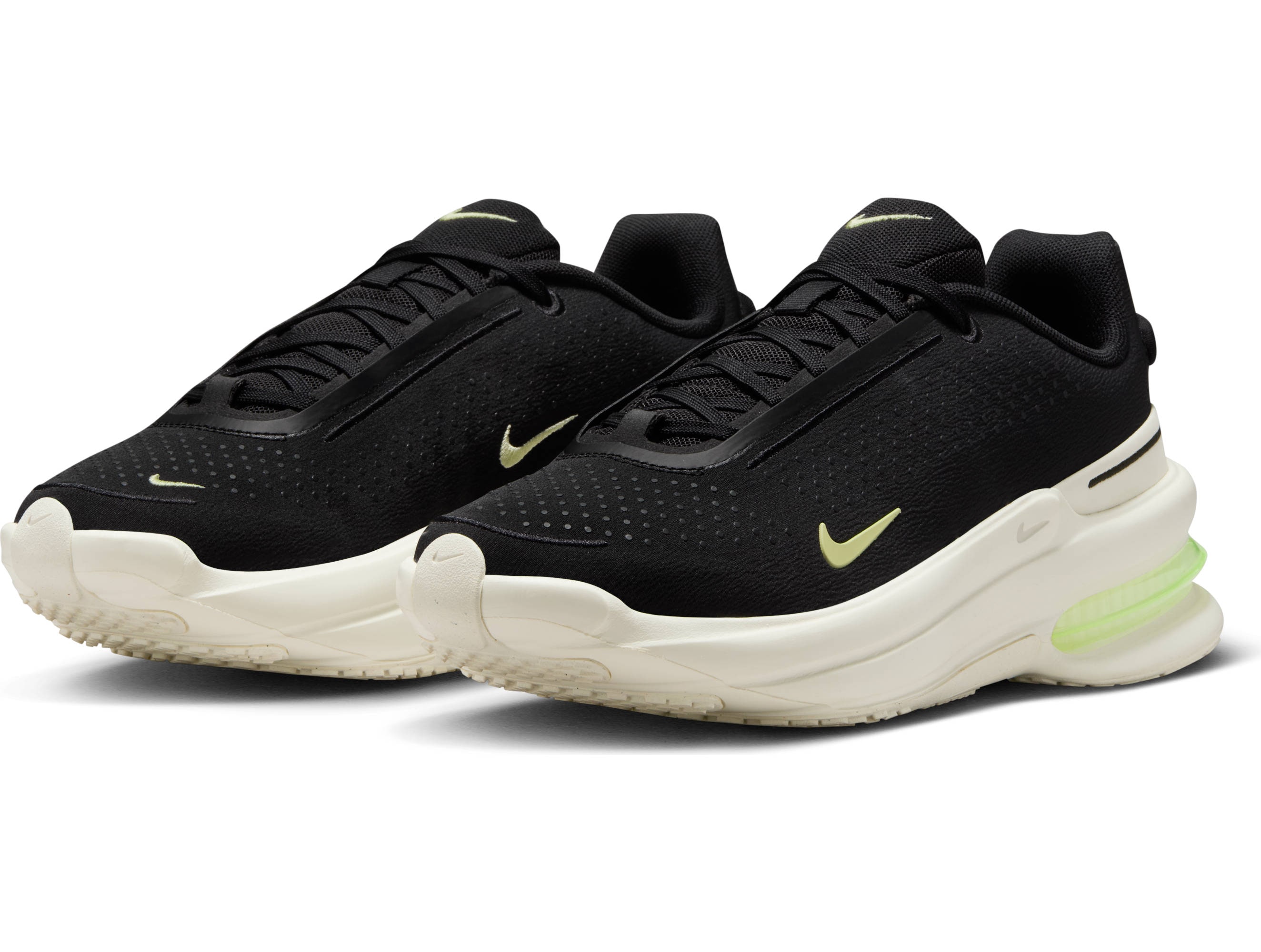 Sneaker NIKE SPORTSWEAR "W NIKE AIR ZOOM UPTURN SC", Damen, Gr. 42,5, schwarz, life lime, sail, volt tint, Synthetik, Textil, Schuhe Sneaker