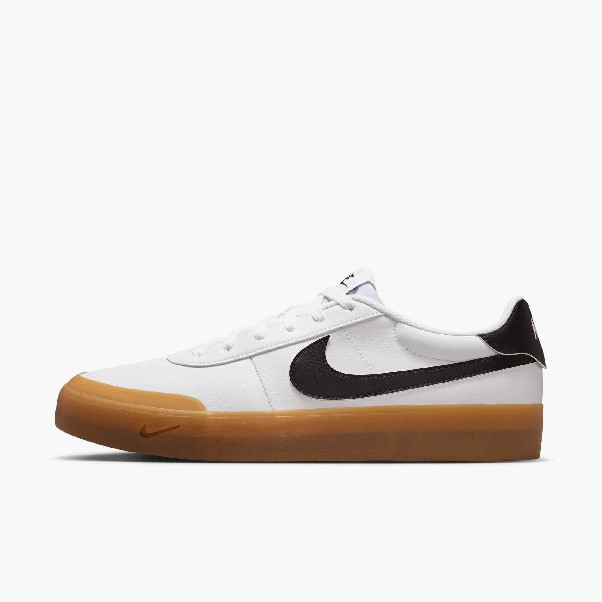 Sneaker NIKE SPORTSWEAR "COURT SHOT", Herren, Gr. 43, weiß, schwarz, gum light braun, Synthetik, Schuhe Sneaker
