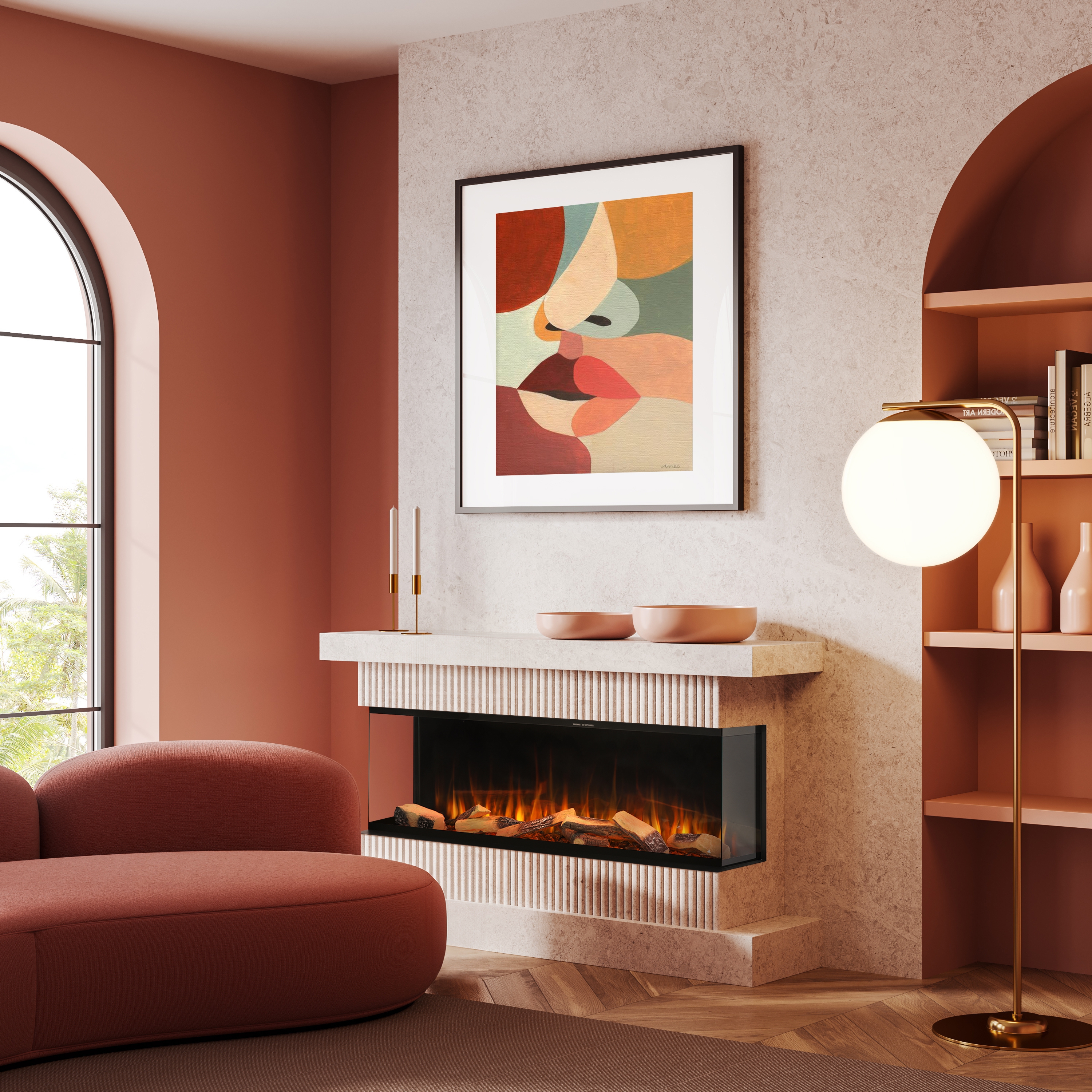 Noble Flame ELLASON [Elektrokamin Wandeinbau]: 1530 - smoky dark / Rauchquarz Image