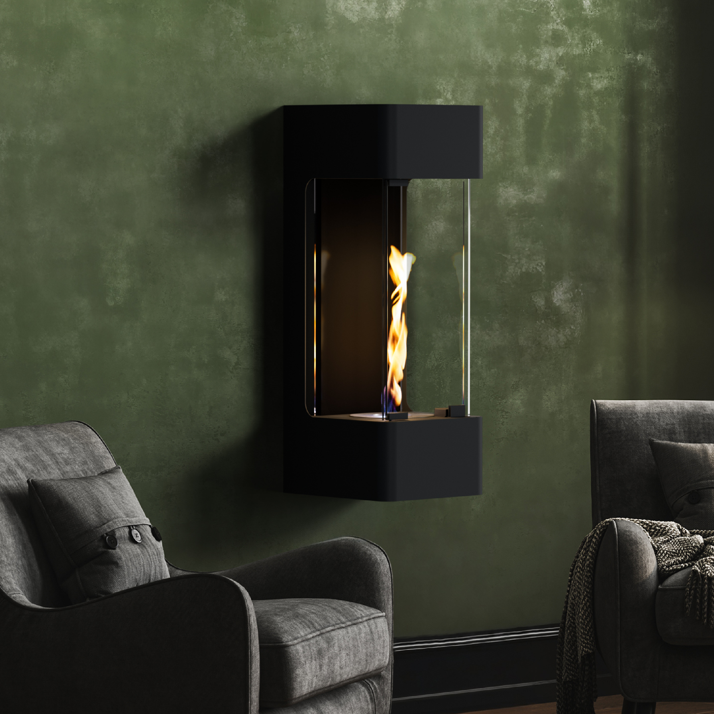 Noble Flame ZYKLON AIR [geschlossener Ethanolkamin]: Schwarz