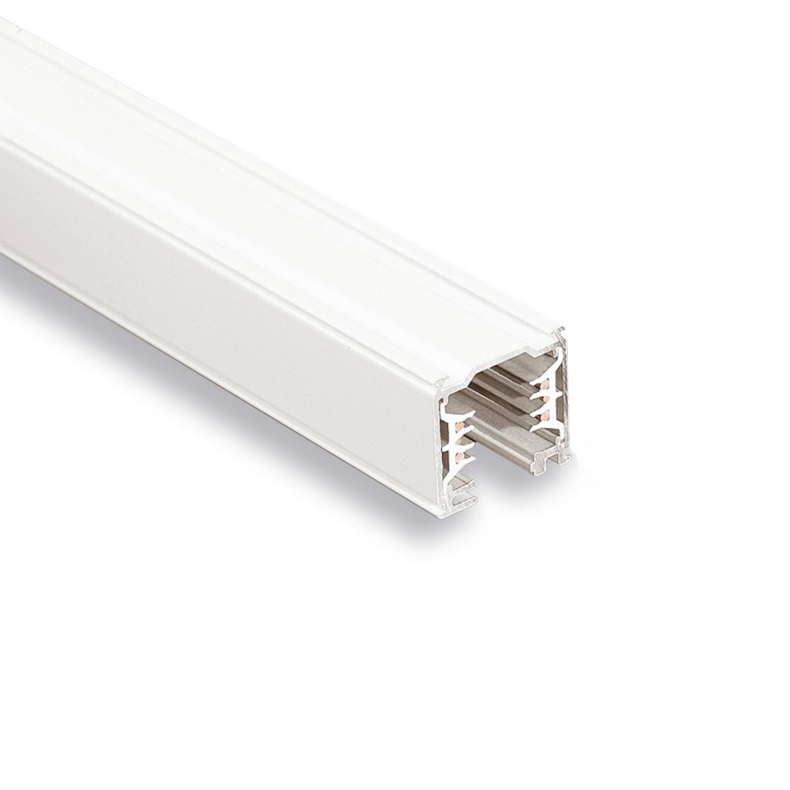 Ivela 3-Phasen-Stromschiene LKM QUADRO DALI, weiß, 300 cm dimmbar, weiß / opal, Aluminium, Stromschienenstrahler