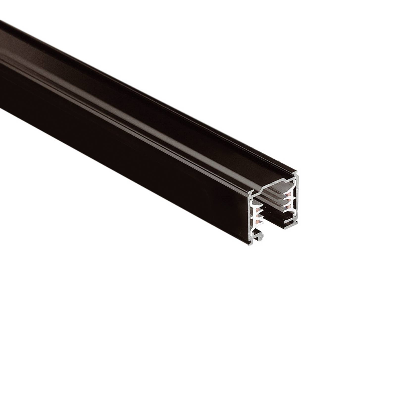 Ivela 3-Phasen-Stromschiene LKM QUADRO DALI, schwarz, 400 cm dimmbar, schwarz, Aluminium, Stromschienenstrahler