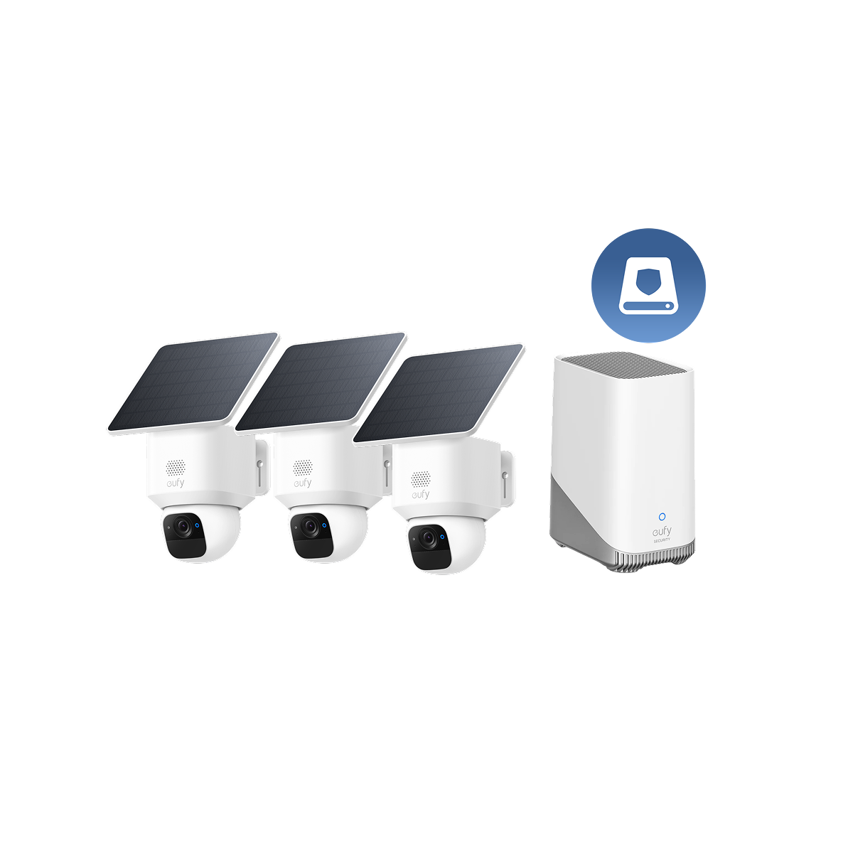 eufyCam Solo E30 3-Kamera-Set und eufy HomeBase S380 1TB Festplatte