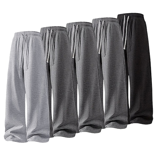 Herren Jogginghose Jogginghose mit weitem Bein Hose Baggy-Hosen Freizeithose Kordelzug Elastischer Bund Mehrfachpackung Einfach Volle Länge Outdoor Lässig Täglich Mode Klassicher Stil 1 2 Image