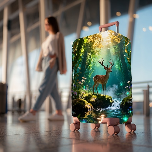 Coprivaligia con stampa di renne, coprivaligia elastico da viaggio