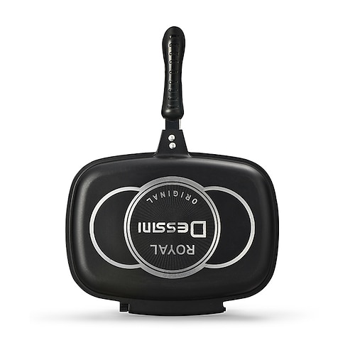 1 Stück doppelseitige Antihaft-Bratpfanne Backform – Druckguss-Kochgeschirr mit doppelseitiger Druckgarfunktion zum Garen von Omeletts, Sandwiches, Hähnchen und Grillgut robusteres Aluminiumdesign Image