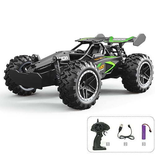 Hochgeschwindigkeits RC Monstertruck - 1:18 Maßstab 2,4GHz Fernbedienung Off-Road Buggy mit wiederaufladbarem Akku - All-Terrain-Fahrzeug für Kinder Weihnachtsgeschenk