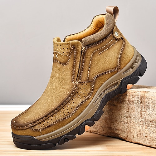 Braune Herren-Slipper aus Kunstleder – bequem und strapazierfähig mit gepolsterter Innensohle, ideal für Freizeit, Outdoor-Aktivitäten und den täglichen Gebrauch Image