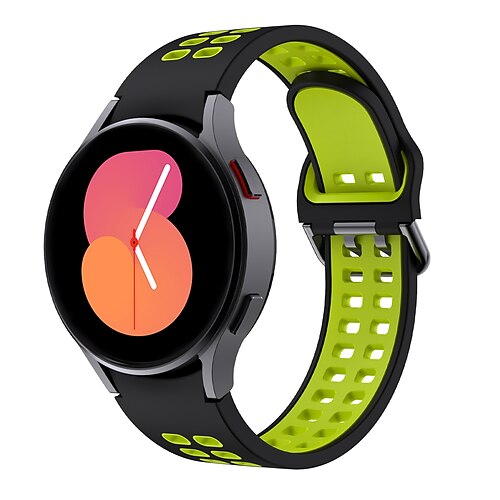 Uhrenarmband für Samsung Galaxy Watch 7/6/5/4 40/44mm, Watch 6 Classic 43/47mm, Watch 4 Classic 42/46mm Silikon Ersatz Gurt Verstellbar Sportarmband Moderne Schnalle Aushöhlung Armband Image