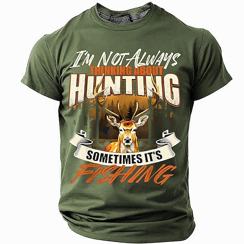 Lustiges Jagd- und Angel-T-Shirt mit auffälligem Outdoor-Abenteuermotiv, lässige Kleidung für Outdoor-Fans, Geschenk für Jäger und Angler, Größen S, M, L, XL, XXL, XXXL Image