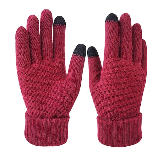 Herren 1 Paar Fingerspitzen Winterhandschuhe Gestrickte Handschuhe Fingerlose Handschuhe Mode Modern Handschuhe Thermowarm Stricken Farbblock Herbst Schwarz Weiß Gelb Rosa Image