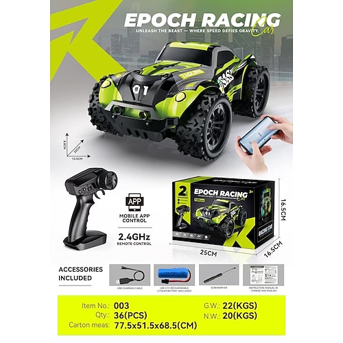 Hochgeschwindigkeits RC Monstertruck - 1:18 Maßstab 2,4GHz Fernbedienung Off-Road Buggy mit wiederaufladbarem Akku - All-Terrain-Fahrzeug für Kinder Weihnachtsgeschenk