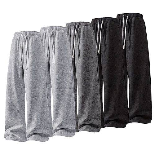 Herren Jogginghose Jogginghose mit weitem Bein Hose Baggy-Hosen Freizeithose Kordelzug Elastischer Bund Mehrfachpackung Einfach Volle Länge Outdoor Lässig Täglich Mode Klassicher Stil 1 2 Image