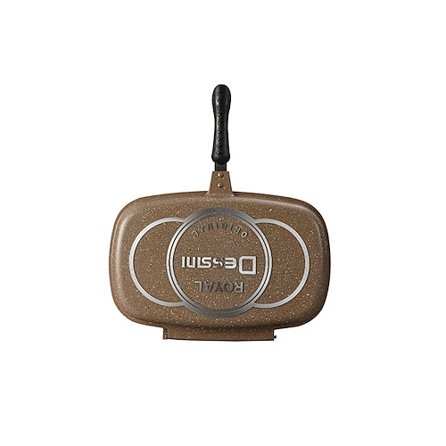 1 Stück doppelseitige Antihaft-Bratpfanne Backform – Druckguss-Kochgeschirr mit doppelseitiger Druckgarfunktion zum Garen von Omeletts, Sandwiches, Hähnchen und Grillgut robusteres Aluminiumdesign Image