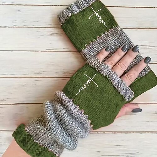 Damen 1 Paar Fingerlos / Gestrickte Handschuhe Streetwear / Outdoor Handschuhe - Druck Druck Image