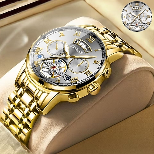 Hochwertige Herrenarmbanduhr, modische Herren-Quarzuhr mit Kalender und Leuchtzifferblatt – die beste Geschenkidee für Männer Image