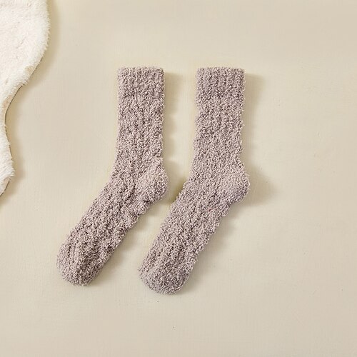 Damen Crew Socken Outdoor Ferien Einfarbig Polyester Lässig Warm 1 Paar Image