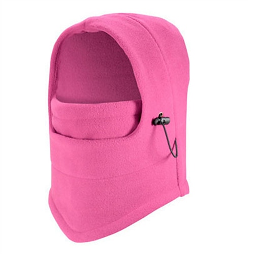 Herren Unisex Balaclava Ski Sturmhaube Fleece-Sturmhaube Schutzhut Wintermützen Schwarz Rosa Acrylfasern Fleece Gemütlich Alltagskleidung Ausgehen Einfarbig Warm Image
