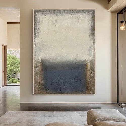 Großes Wabi-Sabi-Wandbild, abstraktes Gemälde, braun-schwarzes Wandbild, moderne minimalistische Wandkunst, handgefertigte abstrakte Wanddekoration Image